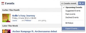 Export Facebook Events
