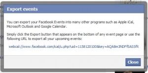 Export Facebook Events